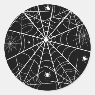 Adesivo Redondo Halloween Spider Web