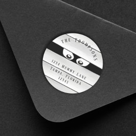 Adesivo Redondo Halloween Spooky Creepy Mummy Trick ou Treat Class