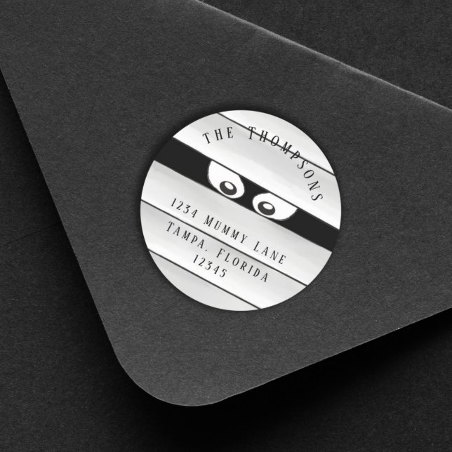 Adesivo Redondo Halloween Spooky Creepy Mummy Trick ou Treat Class (Criador carregado)