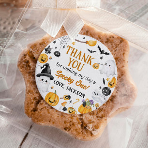 Adesivo Redondo Halloween Spooky One Festa de aniversário