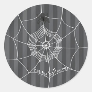 Adesivo Redondo Halloween Spooky Scary Cute Spider Web