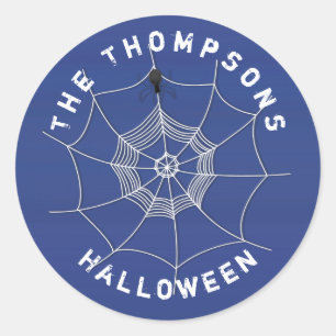 Adesivo Redondo Halloween Spooky Scary Cute Spider Web