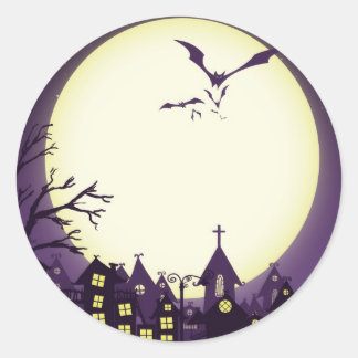 Adesivo Redondo Halloween Spooky Silhouettes Sticker