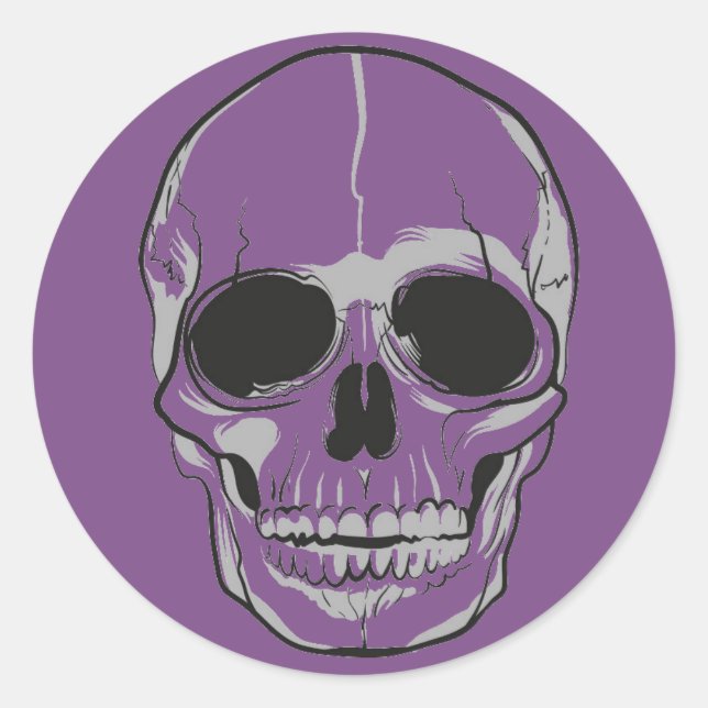 Adesivo Redondo Halloween Stickers-Skull (Frente)