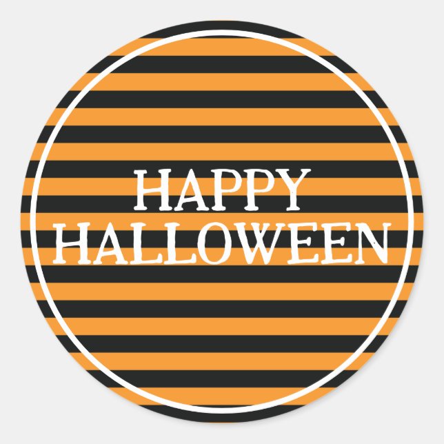 Adesivo Redondo Halloween Stripes (Frente)