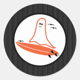 Adesivo Redondo Halloween Surfer Ghost black