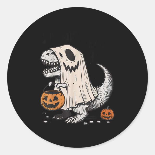 Adesivo Redondo Halloween T-rex Dinossaur Sokysaurus Rex Boys (Frente)