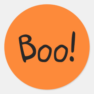 Adesivo Redondo Halloween, tipografia bonitinha laranja