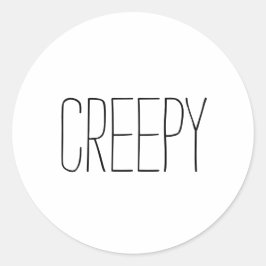 Adesivo Redondo Halloween, tipografia simples e escrita à mão