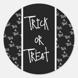 Adesivo Redondo Halloween trick or treat black and white