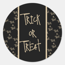 Adesivo Redondo Halloween trick or treat black gold