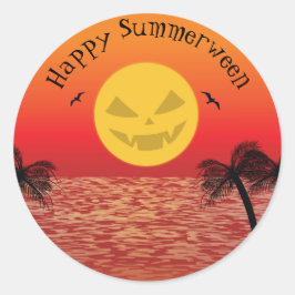 Adesivo Redondo Halloween tropical