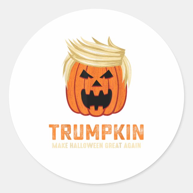 Adesivo Redondo Halloween Trumpkin Engraçado - Slogan Parody Spook (Frente)