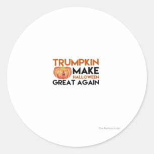 Adesivo Redondo Halloween Trumpkin Funny - Clássica Maga Costume D