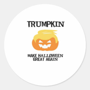 Adesivo Redondo Halloween Trumpkin V3