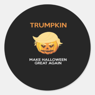 Adesivo Redondo Halloween Trumpkin V4