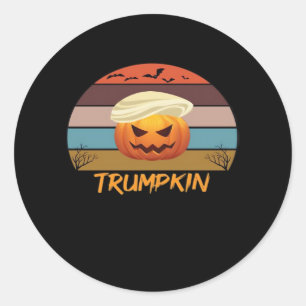 Adesivo Redondo Halloween Trumpkin Vintage Us