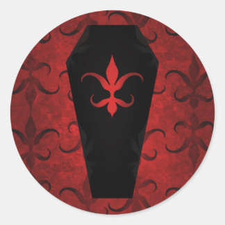 Adesivo Redondo Halloween, um caixão egoísta e egoísta,