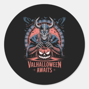 Adesivo Redondo Halloween Valhalloween Aguarda - Valhalla Viking S