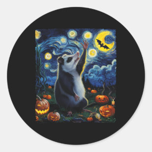 Adesivo Redondo Halloween Van Gogh' Starry Night Ogambm Pumpkins