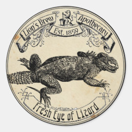 Adesivo Redondo Halloween Vintage Apothecary Eye de Lizard