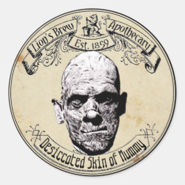 Adesivo Redondo Halloween Vintage Apothecary Skin of Mummy
