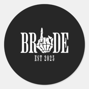 Adesivo Redondo Halloween Wedde Bride Groom Skelorette