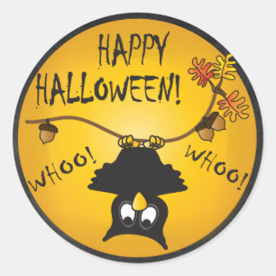 Adesivo Redondo Halloween Whoo Owen