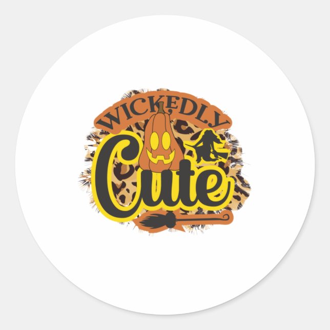 Adesivo Redondo Halloween Wicktly Cute (Frente)