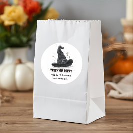 Adesivo Redondo Halloween Witch Hat Spooky Design -