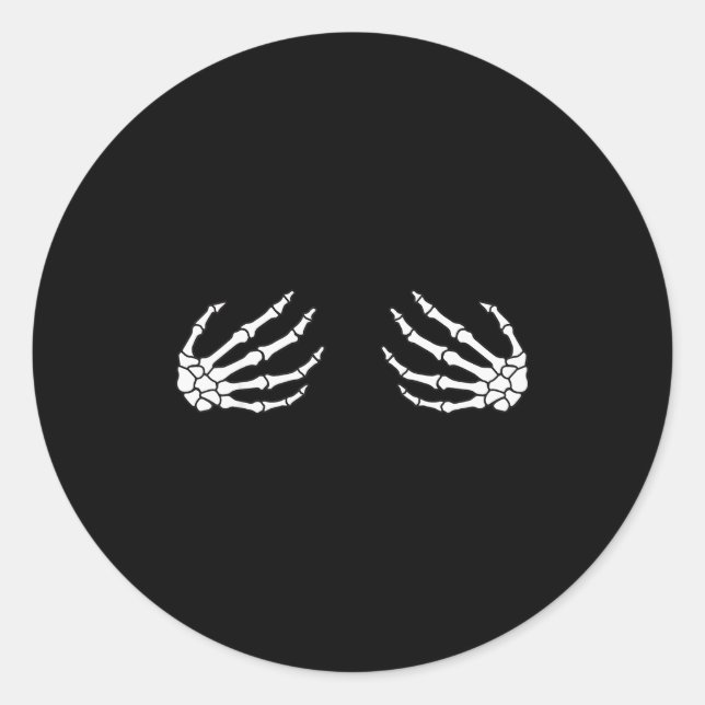 Adesivo Redondo Halloween Women's Skeleton Hand  (Frente)