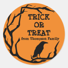 Halloween Wreath Crow Trick ou Treat Classat Round