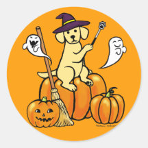 Halloween Yellow Labrador Cartoon 2