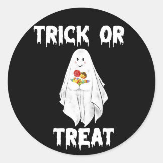 Adesivo Redondo Hallowen Funny White Ghost