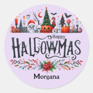 Adesivo Redondo Hallowmas Stickers Halloween Mashup