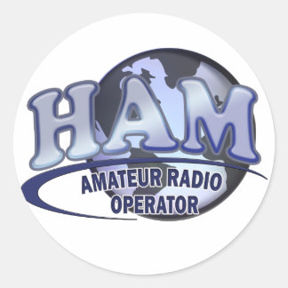 Adesivo Redondo HAM WORLD LOGO Rádio Amador