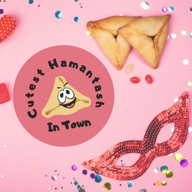 Adesivo Redondo Hamantash Mais Cutest Na Cidade De Hamantaschen Pu (Criador carregado)
