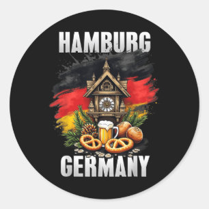 Adesivo Redondo Hamburg Alemanha Souvenir German Flag Viagem