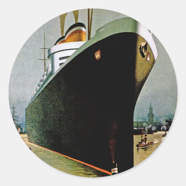 Adesivo Redondo Hamburg-Amerika Line (Frente)