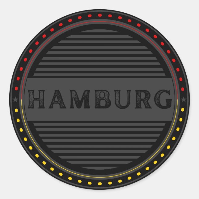 Adesivo Redondo Hamburg City Pride Emblem – German Identity (Frente)