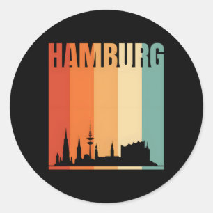 Adesivo Redondo Hamburg Skyline