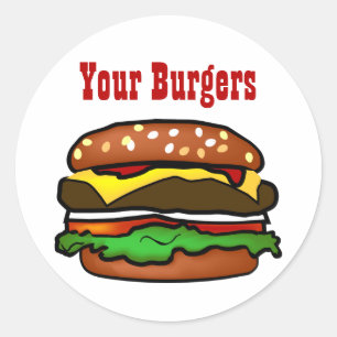 Adesivo Redondo Hamburger Sticker