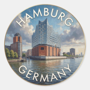 Adesivo Redondo Hamburgo Alemanha Elbphilharmonie Cena do Rio