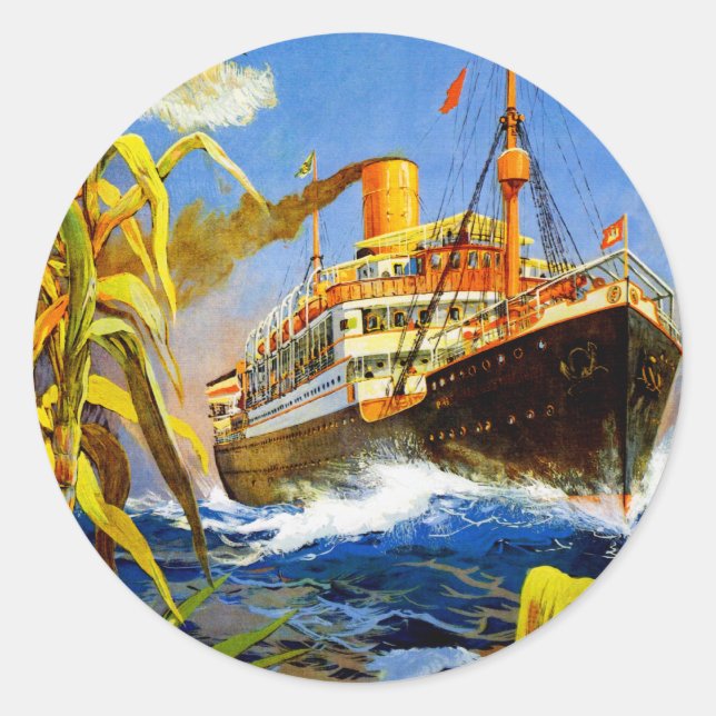 Adesivo Redondo Hamburgo América à América do Sul (Frente)