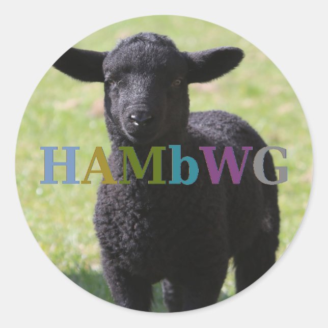 Adesivo Redondo HAMbyWG - Autocolantes - Ovelha Negra (Frente)