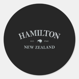 Adesivo Redondo Hamilton Nova Zelândia Hamilton Nz Impressão Gráfi