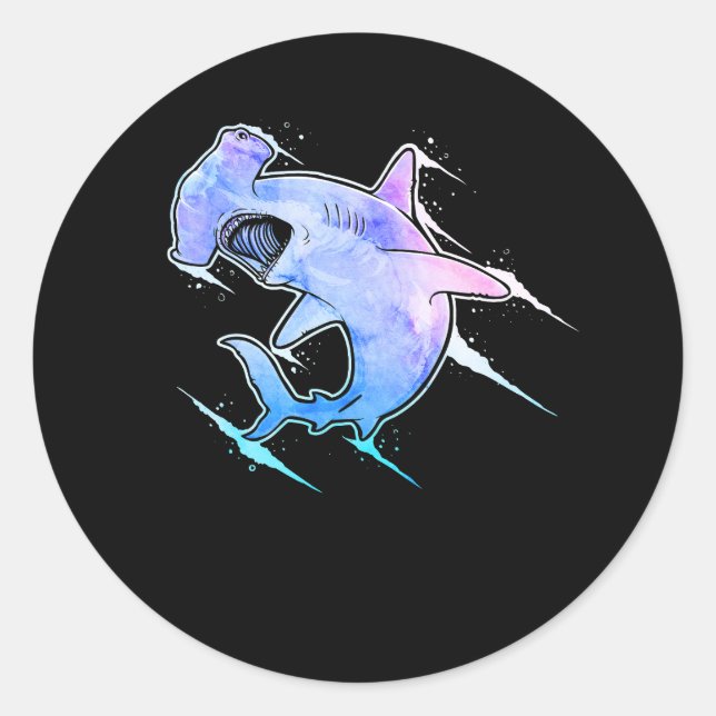 Adesivo Redondo Hammerhead Shark Lover Marine Life Hamhead Shar (Frente)