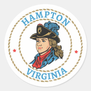 Adesivo Redondo Hampton Virginia Colonial