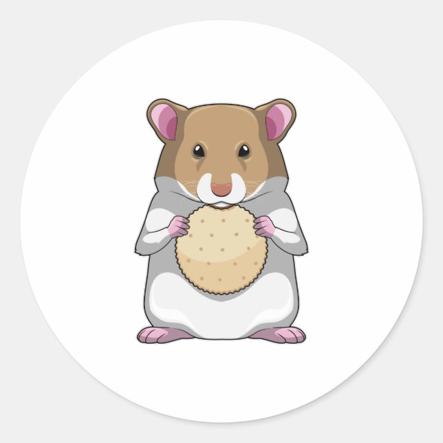 Adesivo Redondo Hamster com Biscuit (Frente)