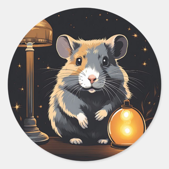 Adesivo Redondo Hamster Cozy Ambiance (Frente)